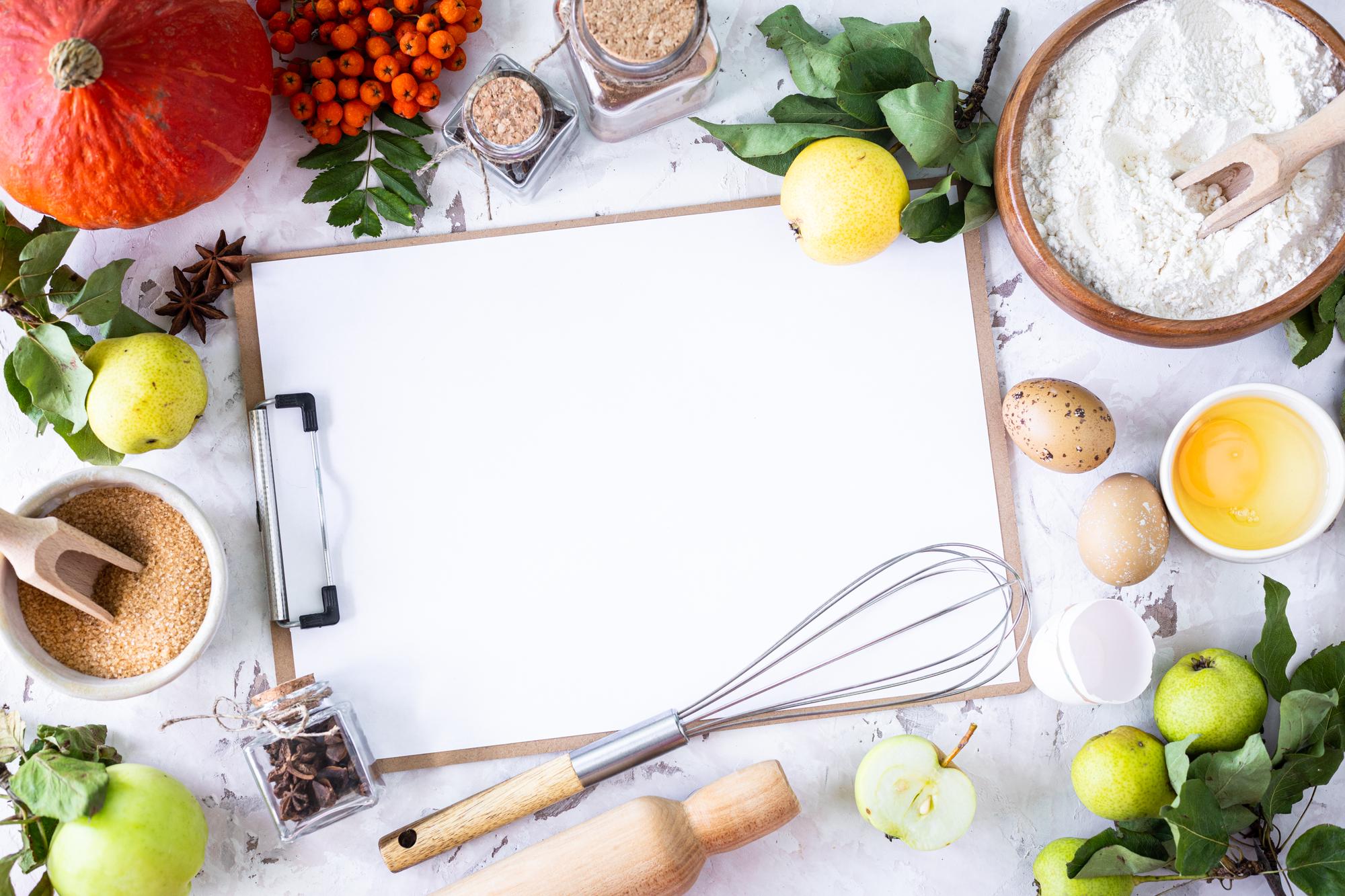 Kvietimas į dirbtuves: stalas su ingredientais